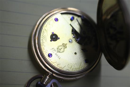 A Victorian 18ct gold half hunter keyless lever pocket watch by Victor Kullberg, Liverpool Road, London,